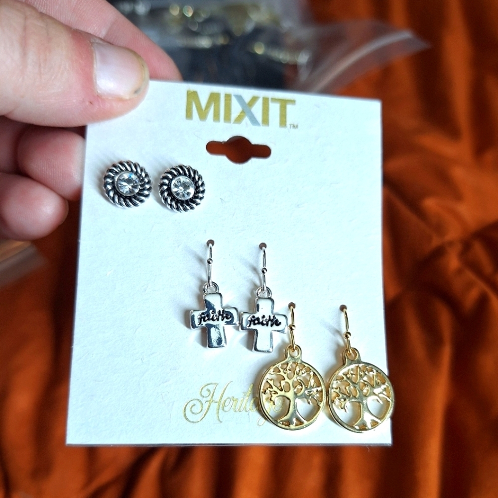 MIXIT INSPIRATIONAL EARRINGS HYPOALLERGENIC NWT